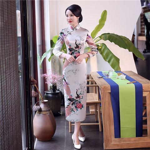 Đầm Sườn Xám plus size In Họa Tiết Phong Cách Trung Hoa Cho Nữ