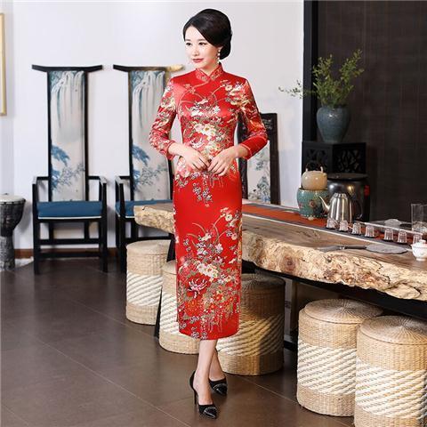 Đầm Sườn Xám plus size In Họa Tiết Phong Cách Trung Hoa Cho Nữ