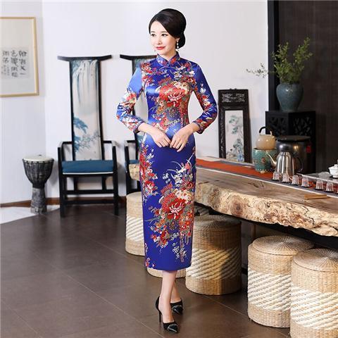 Đầm Sườn Xám plus size In Họa Tiết Phong Cách Trung Hoa Cho Nữ