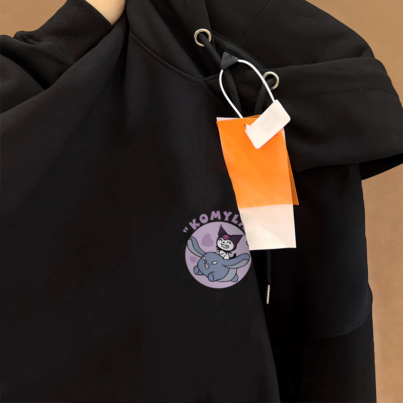 Áo hoodie nữ đen Kuromi local brand SALMO áo nỉ dài tay form rộng 100%Cotton Y0530