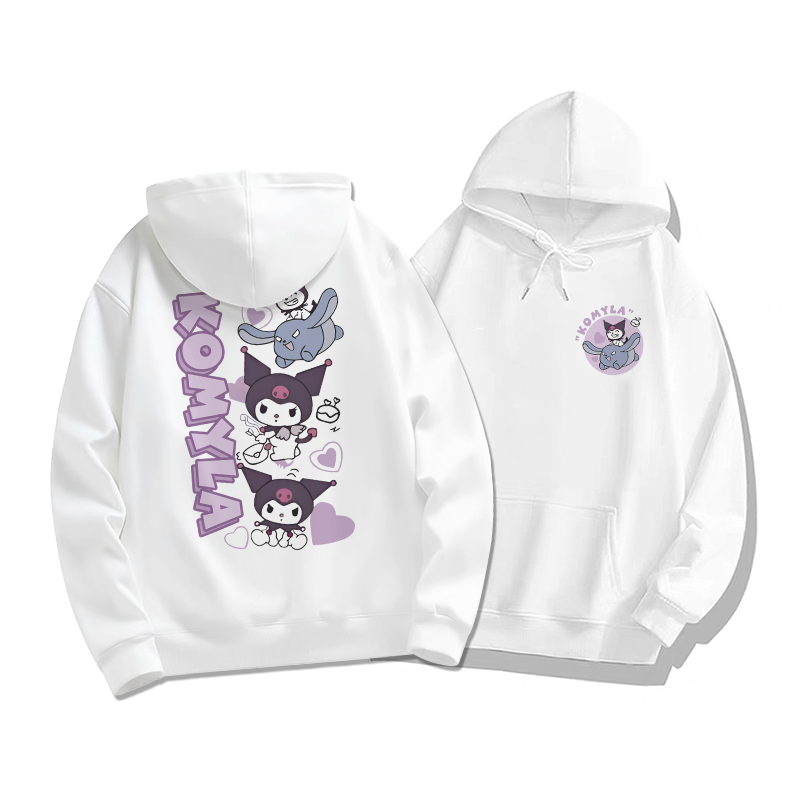 Áo hoodie nữ đen Kuromi local brand SALMO áo nỉ dài tay form rộng 100%Cotton Y0530