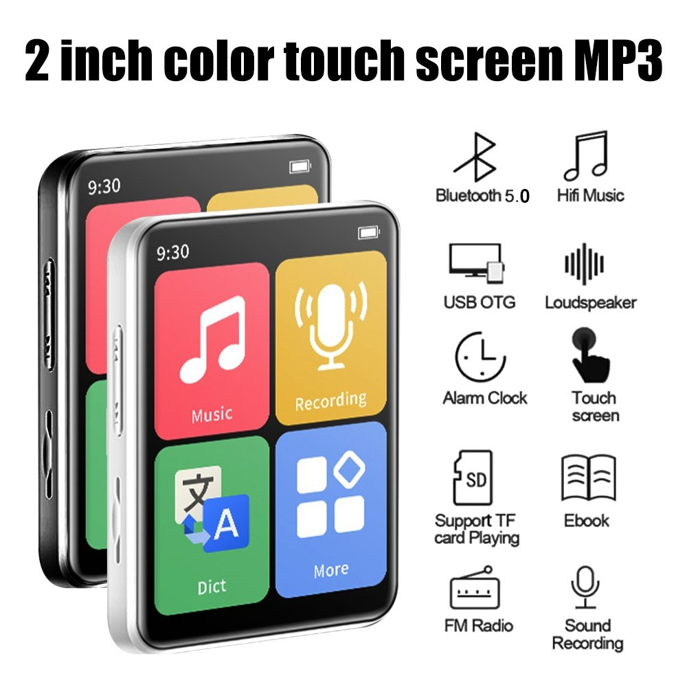 Máy Nghe Nhạc mp3 bluetooth 2 inch Với Thẻ Nhớ Tích Hợp / Máy Ghi Âm mini Kèm Đếm Bước / fm
