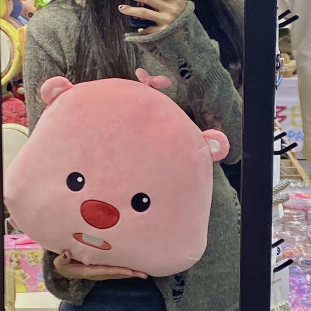 Thú Nhồi Bông  Hình Chim Cánh Cụt Màu Hồng Gấu bông Loopy Gối ôm Hải Ly Dễ Thương Cho Trẻ Em Người Lớn WHYME