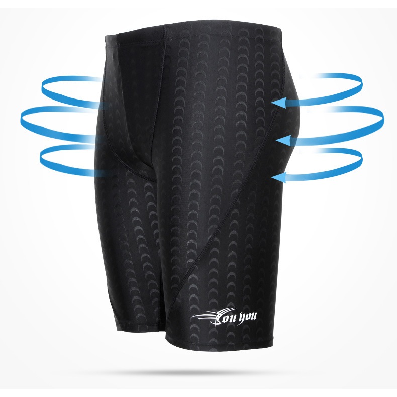 Youyou Quần Bơi Chuyên Nghiệp Thoáng Khí Mau Khô Thiết Kế Giả Da Cá Mập Cỡ Vừa Và Vừa Cho Nam