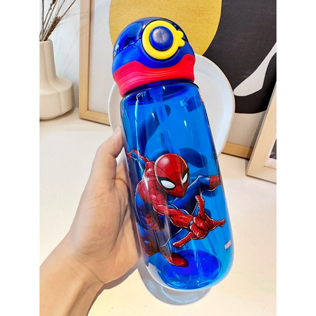 Bình Nước Nhựa Có Ống Hút Họa Tiết Disney Dễ Thương Cho Bé