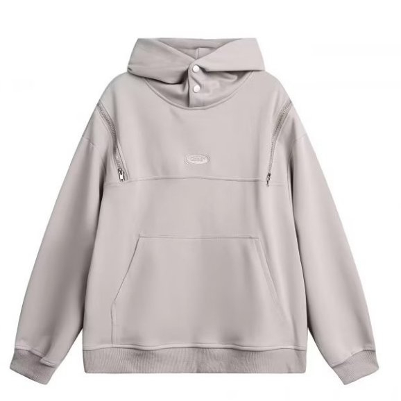 Áo khoác hoodie sweater Trùm Dáng Rộng Thiết kế kéo kéo hai bên vai Thời Trang hoodie đôi Hàn Quốc Mũ có khuy cài Cặp Đôi Màu sắc đơn giản áo hoodie dày