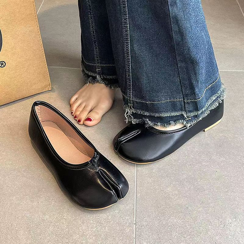 Giày Lười Da Đế Mềm Phẳng Hở Ngón Thời Trang Mùa Hè 2023