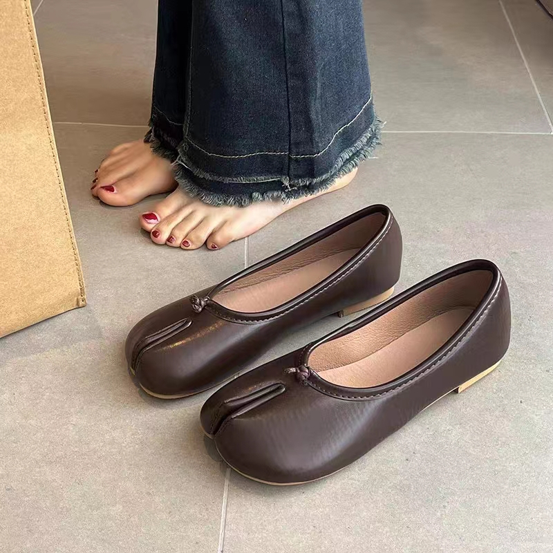 Giày Lười Da Đế Mềm Phẳng Hở Ngón Thời Trang Mùa Hè 2023