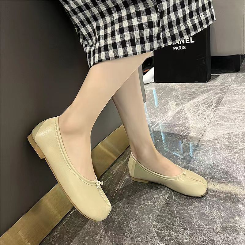 Giày Lười Da Đế Mềm Phẳng Hở Ngón Thời Trang Mùa Hè 2023