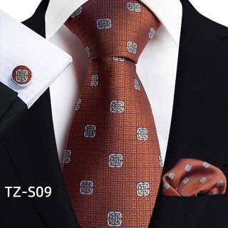 Jacquard Thiết kế mới nhất Quà lễ hội Dây buộc 8CM Khăn tay Khuy măng sét Bộ cà vạt Người đàn ông Chấm bi kẻ sọc Phụ kiện áo sơ mi Bộ dây buộc cổ cho bữa tiệc cưới