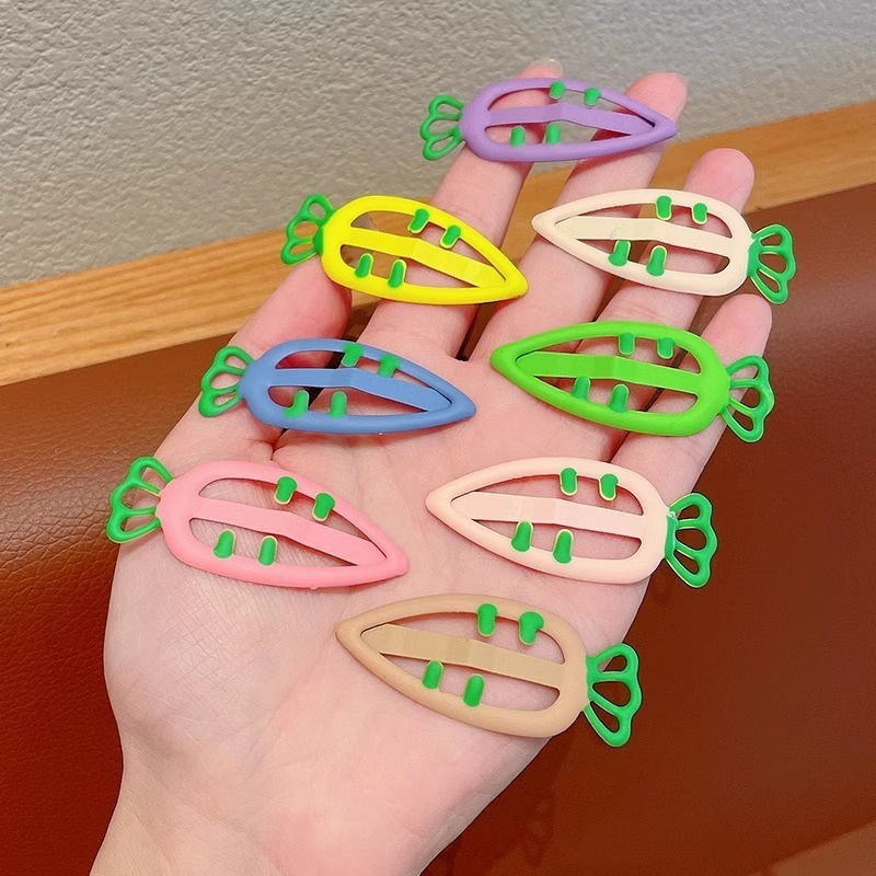 🎀 yakult 🎀Bộ 2 Kẹp Tóc Màu Kẹo Cà Rốt Dễ Thương Cho Bé Gái