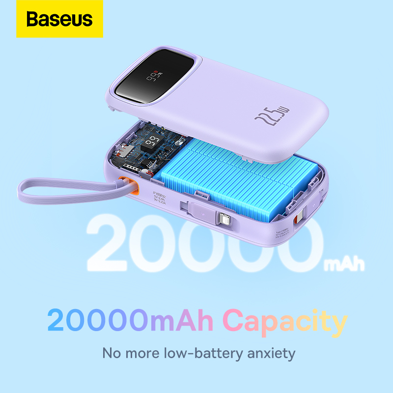 Sạc dự phòng Baseus Qpow2 20000mah pd 22.5w có màn hình kỹ thuật số thích hợp cho HUAWEI Samsung | BigBuy360 - bigbuy360.vn