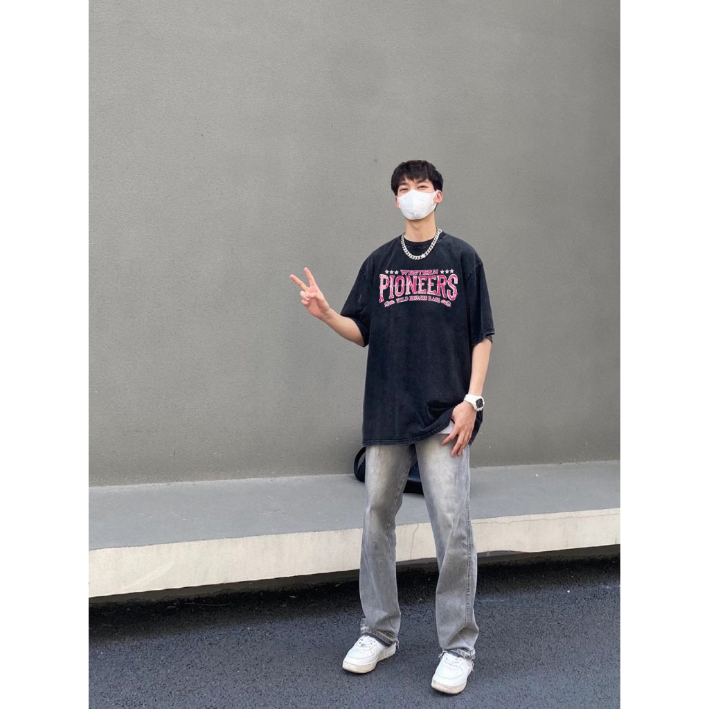 Áo Thun cotton Dáng Rộng In Hình Quả Lê Thời Trang