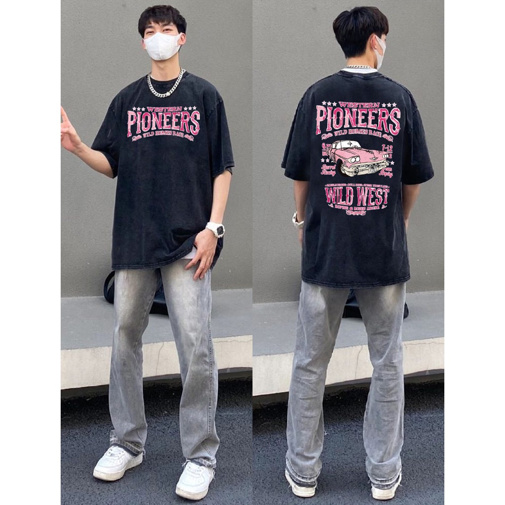 Áo Thun cotton Dáng Rộng In Hình Quả Lê Thời Trang