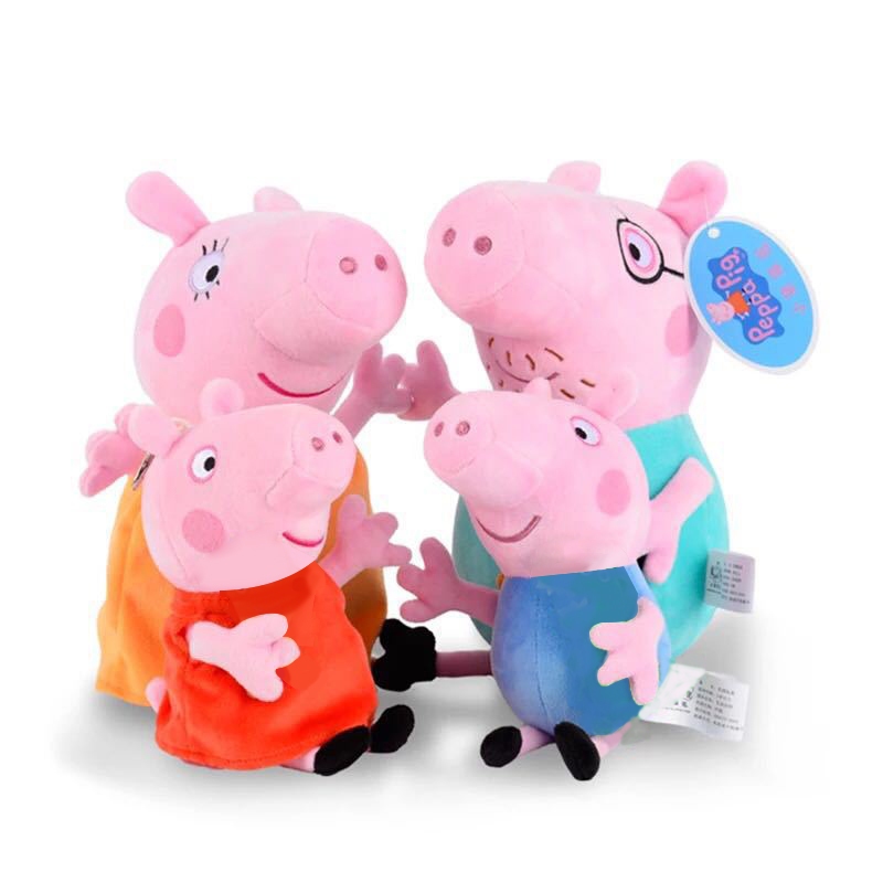 Set 4 Thú Nhồi Bông Hoạt Hình Gia Đình Heo peppa