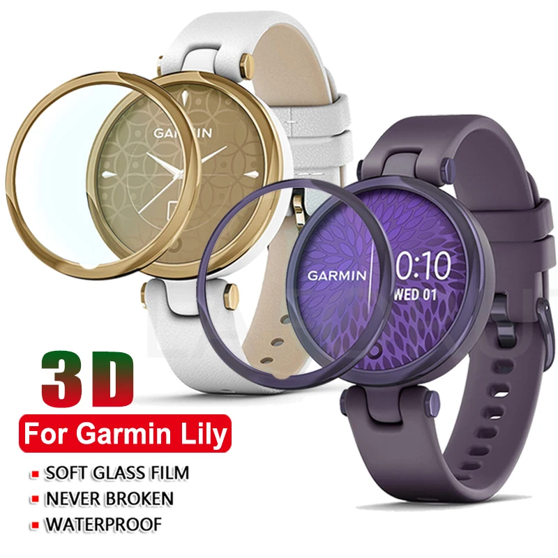3D Full Cong Bảo Vệ Màn Hình Cho Garmin Lily Kính Mềm Kính Cường Lực Bảo Vệ Phim Dành Cho Garmin Lil
