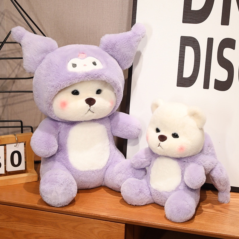 Thú Nhồi Bông Hình Gấu Teddy 2 Trong 1 Mềm Mại Dễ Thương