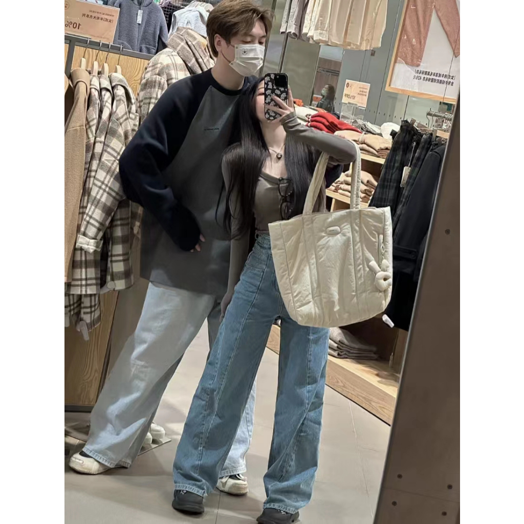 Shi chen Túi Xách tote Vải canvas Sáp Mềm Thời Trang Đơn Giản Phong Cách Hàn Quốc Đa Năng