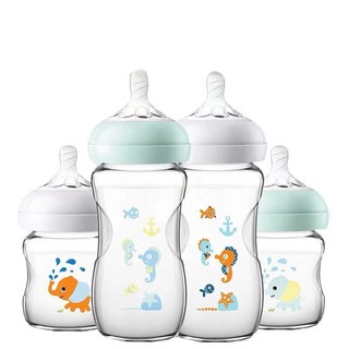 Philips avent bình sữa thủy tinh tự nhiên cổ rộng dung tích 120ml / 240ml 4oz / 8oz