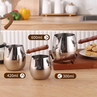 Nồi cà phê Thổ Nhĩ Kỳ SHAMJINA bằng thép không gỉ tay cầm gỗ thoải mái