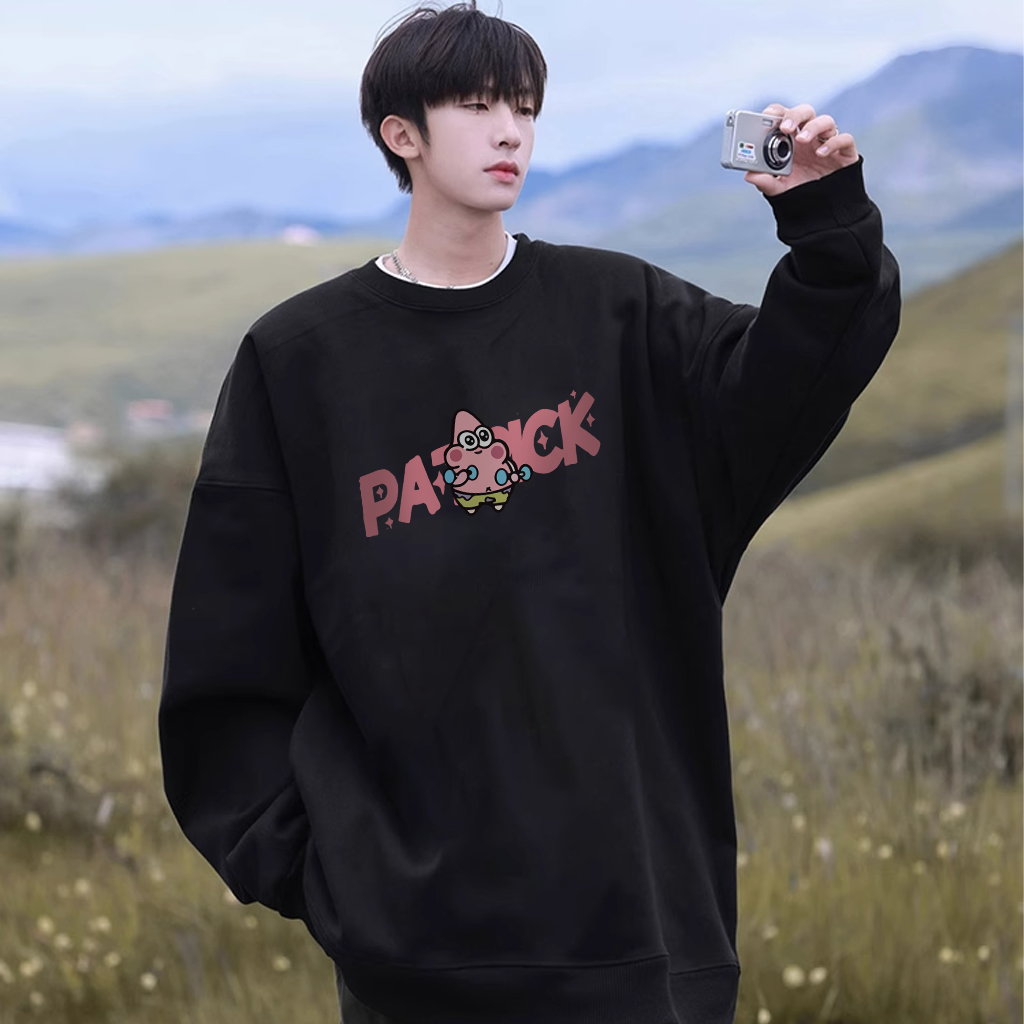 Áo sweater nam BEEYANBUY áo nỉ thời trang in hình Patrick Star unisex 100% cotton-Y0432