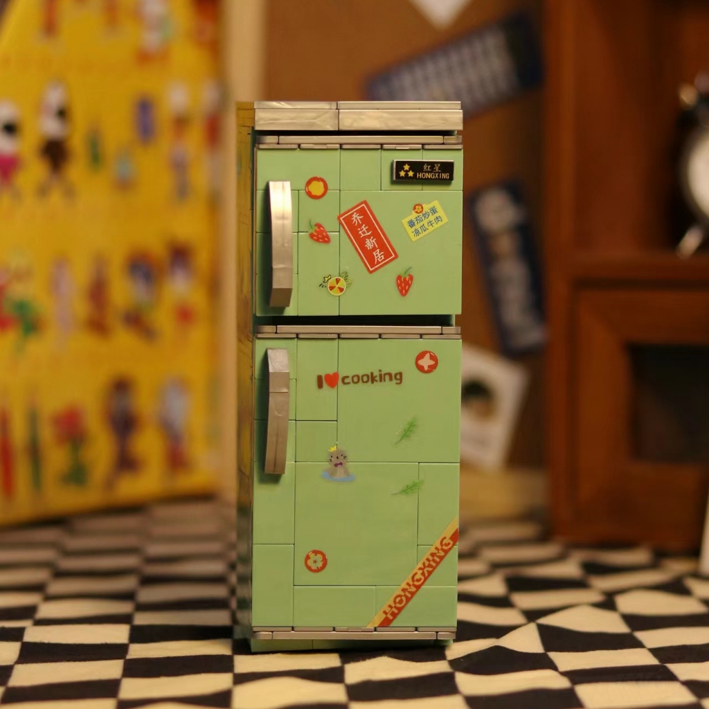 Đồ Chơi Lắp Ráp Tủ Lạnh tv Máy Giặt mini Phong Cách Hoài Cổ Sáng Tạo