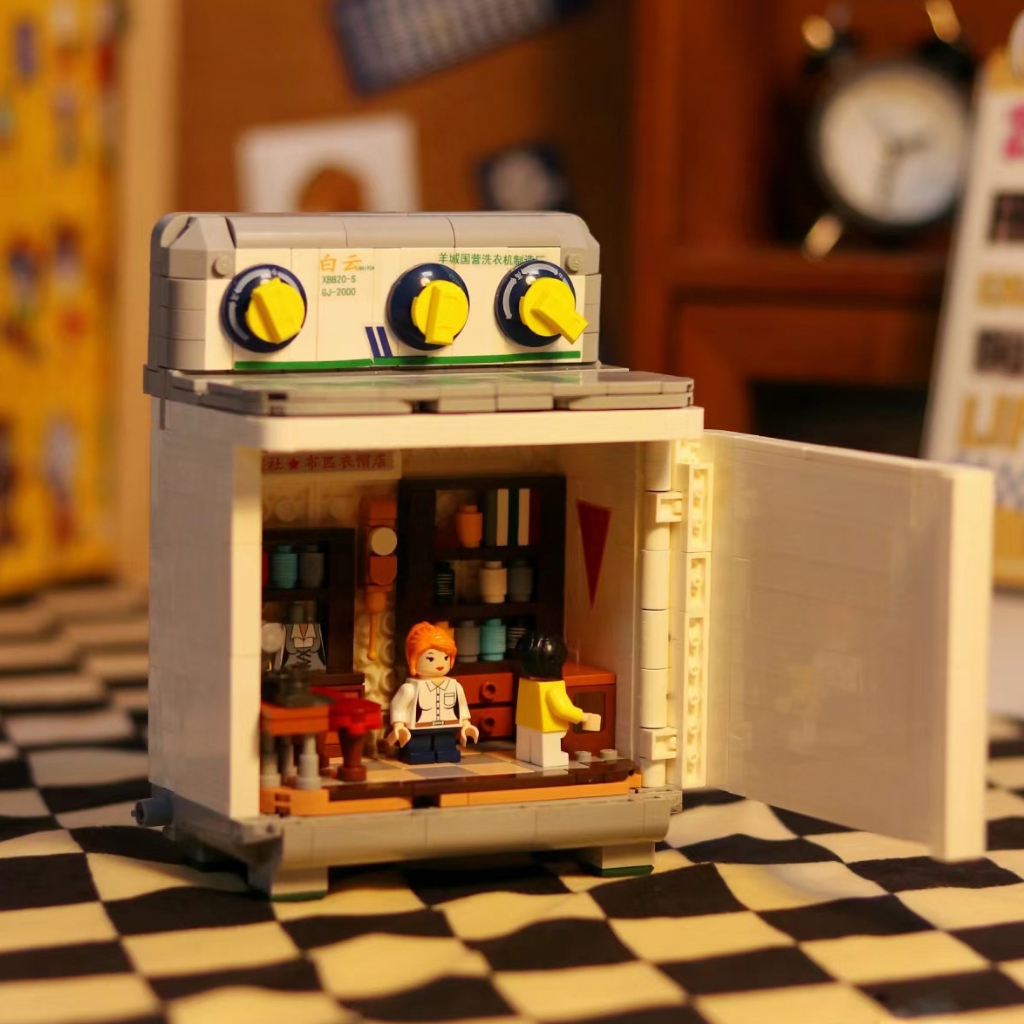 Đồ Chơi Lắp Ráp Tủ Lạnh tv Máy Giặt mini Phong Cách Hoài Cổ Sáng Tạo