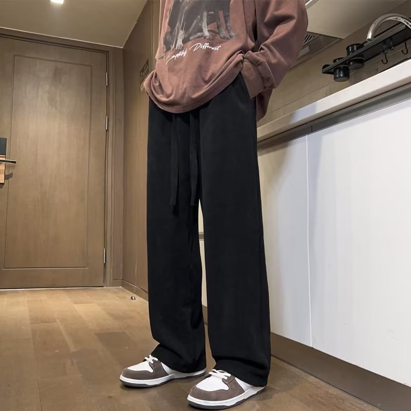 ♞Aff LIGA♞ Quần Dài Dáng Rộng Màu Sắc Đơn Giản Phong Cách hip hop Mỹ Thời Trang Mùa Thu 2023