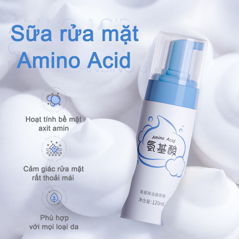 Amono Sữa Rửa Mặt Axit Hyaluronic 120ml Làm Sạch Lỗ Chân Lông