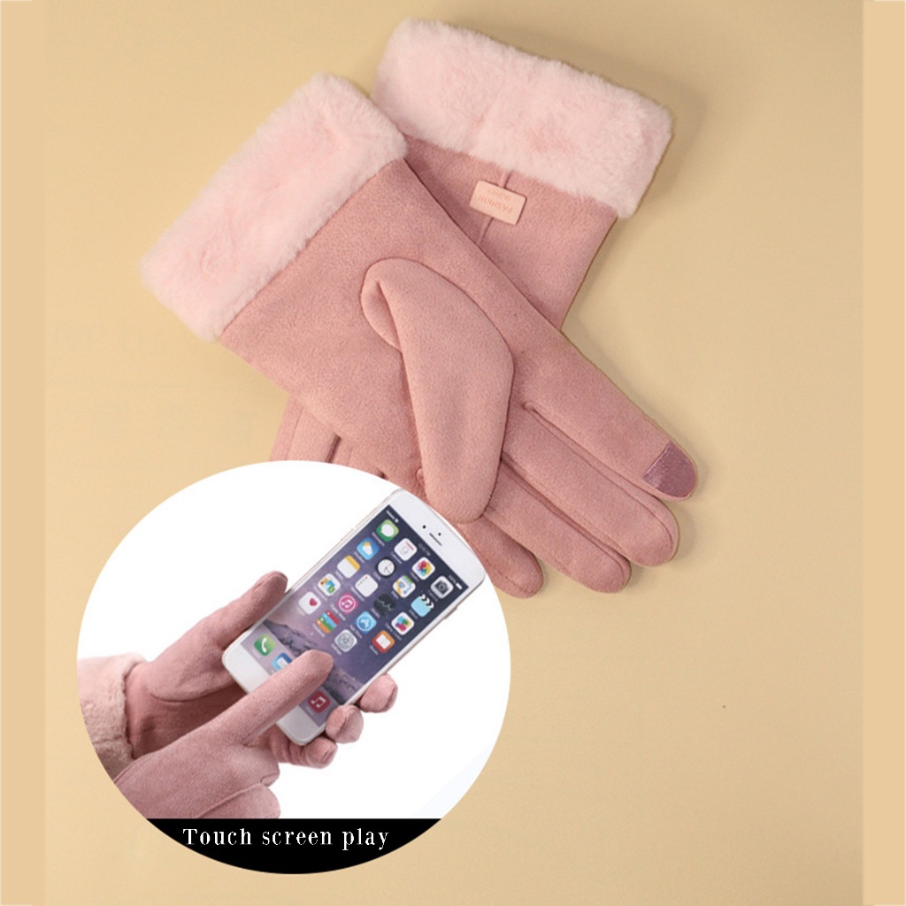 Găng Tay Lái Xe Chống Gió Mềm Mại Cảm Ứng Chạm Thiết Kế Màn Hình Cảm Ứng Dành Cho Bạn Nữ Đi Mua Sắm