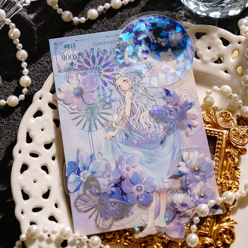 Mr. Paper 40 vé/túi Dán chống thấm nước PET Phong cách văn nghệ Hoa hồng Rung chuông len Hoa nhãn Sáng tạo tài khoản Nguyên liệu ghép đôi goolka DIY thiệp Cái cốc Hình dán trang trí