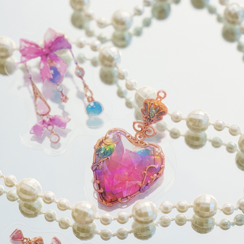 Mr. Paper 40 vé/túi Sticker PET Lộng lẫy Mơ ước Lãng mạn Đồ trang sức nơ Hoa nhãn Sáng tạo tài khoản Nguyên liệu ghép đôi goolka DIY thiệp Cái cốc Hình dán trang trí