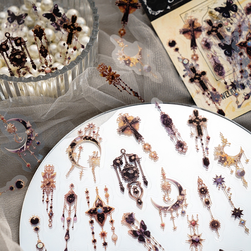 Mr. Paper 40 vé/túi Sticker PET Lộng lẫy Mơ ước Lãng mạn Đồ trang sức nơ Hoa nhãn Sáng tạo tài khoản Nguyên liệu ghép đôi goolka DIY thiệp Cái cốc Hình dán trang trí