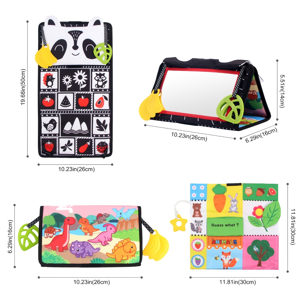 Sách Vải Nhăn Màu Trắng Đen Có Gương Cảm Biến Cao Giáo Dục Cho Bé