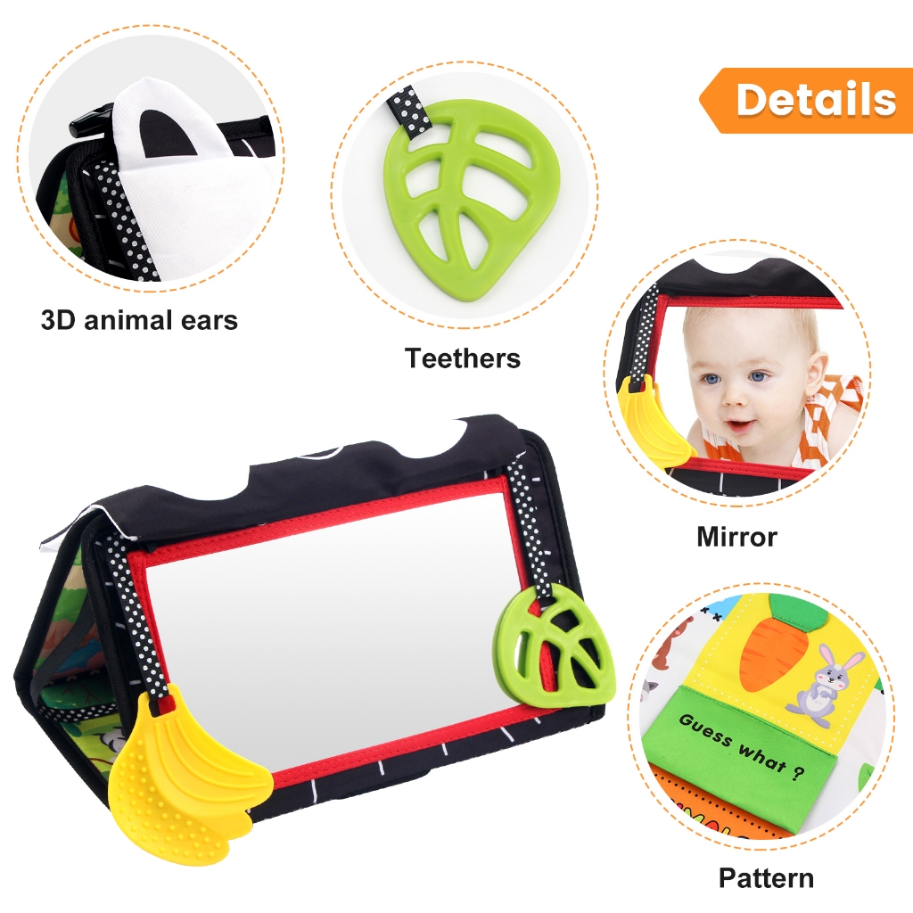 Sách Vải Nhăn Màu Trắng Đen Có Gương Cảm Biến Cao Giáo Dục Cho Bé