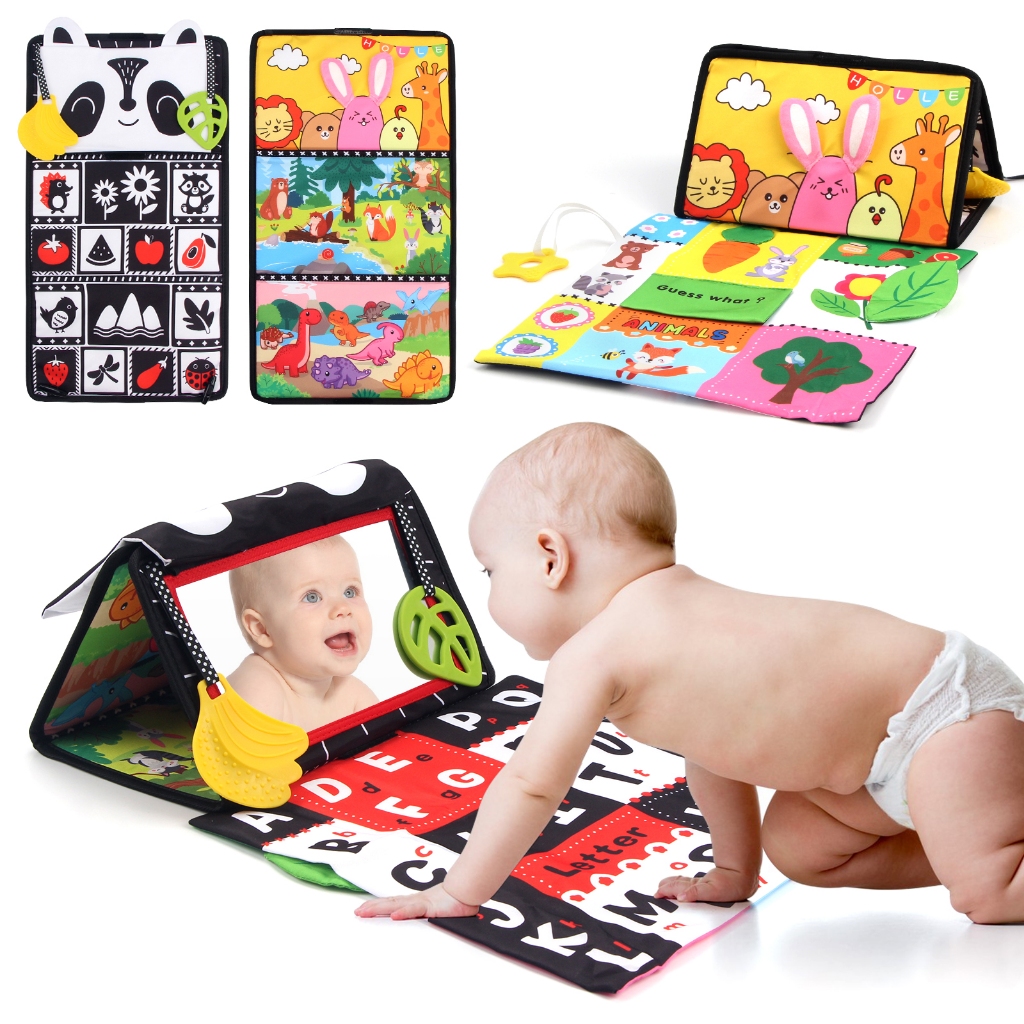 Sách Vải Nhăn Màu Trắng Đen Có Gương Cảm Biến Cao Giáo Dục Cho Bé