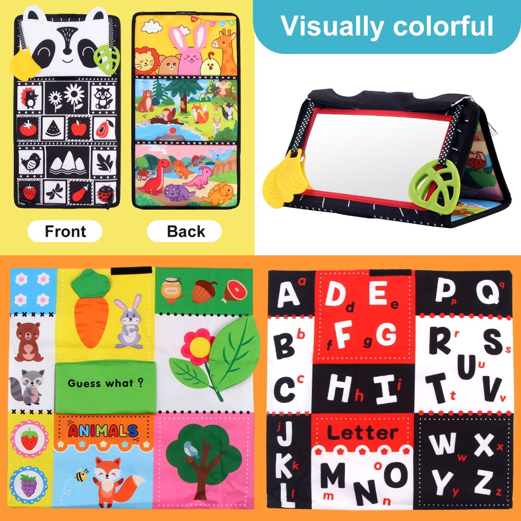 Sách Vải Nhăn Màu Trắng Đen Có Gương Cảm Biến Cao Giáo Dục Cho Bé