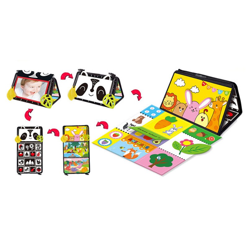 Sách Vải Nhăn Màu Trắng Đen Có Gương Cảm Biến Cao Giáo Dục Cho Bé