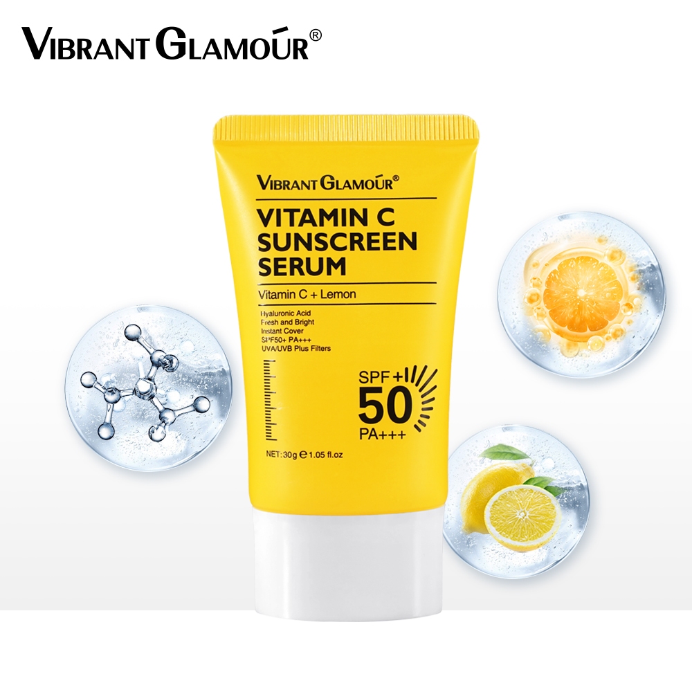 VIBRANT GLAMOUR Tinh Chất vitamin c Chống Nắng spf 50 + pa + + + uva / uvb 50x c 3x ceramide Dưỡng Ẩm Cho Da 30g