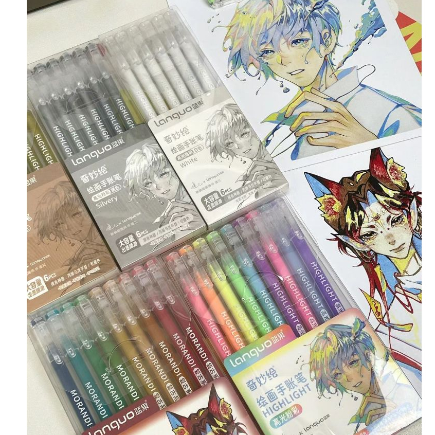 Ohaya languo set 90 Bút gel Mực Nước Muối Biển Màu Xanh Dương