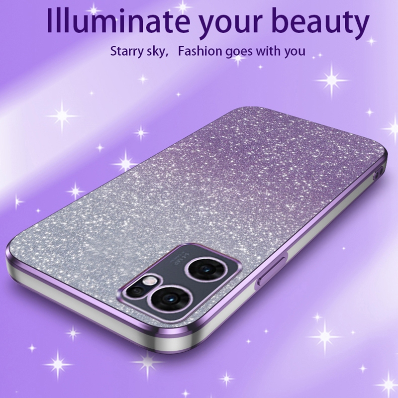 Ôp Điện Thoại Dẻo Trong Suốt Tráng Gương Lấp Lánh Sang Trọng Cho oppo reno 7 7z 6 z 6z 5 4 3 Ốp