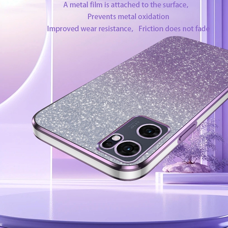 Ôp Điện Thoại Dẻo Trong Suốt Tráng Gương Lấp Lánh Sang Trọng Cho oppo reno 7 7z 6 z 6z 5 4 3 Ốp