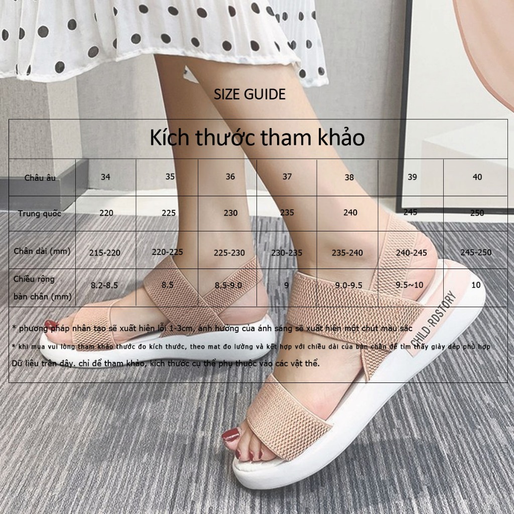 Dép thể thao học sinh dày-chữa bên ngoài mặc lưới dây thun phong cách đi biển giày ngoài trời dép