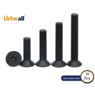 Set 50 / 25 / 15 Ốc Vít Đầu Lục Giác Bằng Thép Không Gỉ m2 m3 din7991 304 Chất Lượng Cao Màu Đen Dành Cho Gỗ Và Kim Loại / Đen 10.9