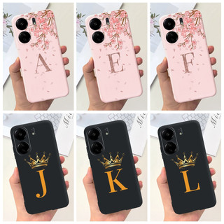 Xiaomi Ốp Điện Thoại silicon Mềm Họa Tiết Hoa Anh Đào / Vương Miện / Chữ Cái Cho poco c65 2023 pococ65 c 65 4g