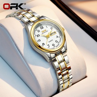 Đồng hồ nữ OPK 8110 chính hãng dây đeo bằng thép không gỉ có lịch phát sáng chống thấm nước