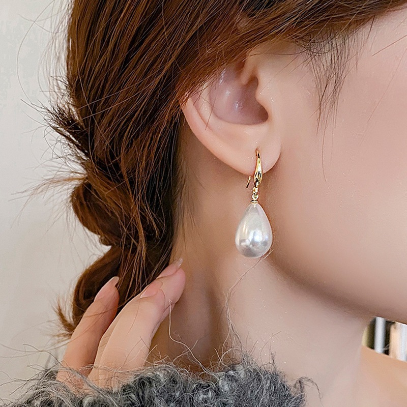 Bông tai kim bạc S925 phối ngọc trai đơn giản thanh lịch cho nữ