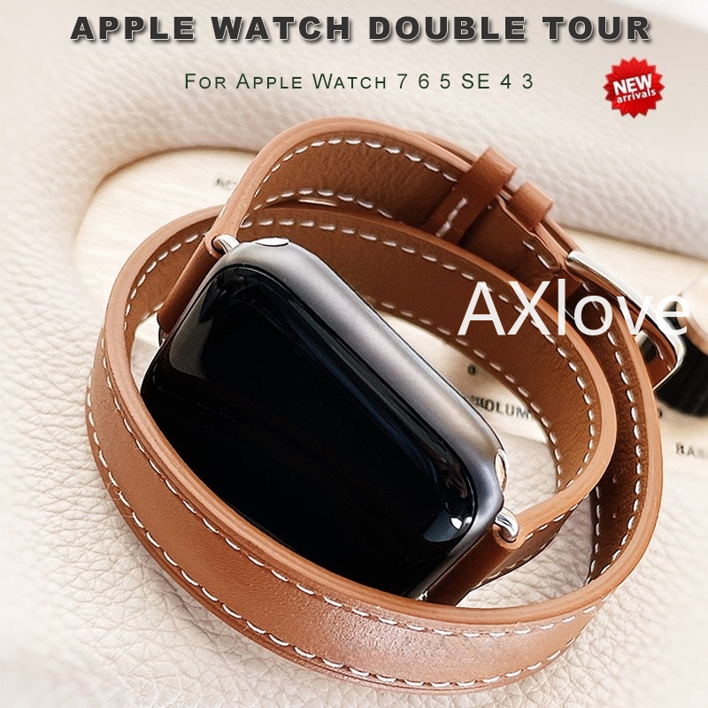 Dây Đeo Đồng Hồ Bằng Da Ultra 2 49mm 45mm 41mm 42mm 44mm Series 9 8 7 6 Se 5 4 3 2 1 Cho iwatch 38mm 40mm
