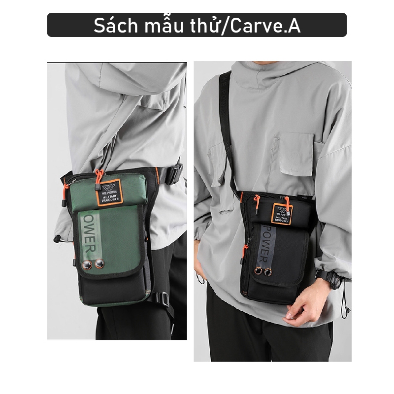 Carve.a Store Balo đeo hông túi đeo chéo nam Túi nhiều ngăn Chống trầy chống nát Túi đeo chéo nhỏ