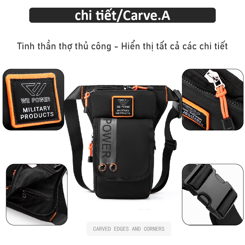 Carve.a Store Balo đeo hông túi đeo chéo nam Túi nhiều ngăn Chống trầy chống nát Túi đeo chéo nhỏ